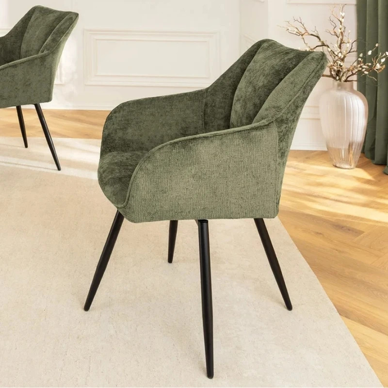 Lot de 2 fauteuils pivotants en tissu vert 360° AVIGNON
