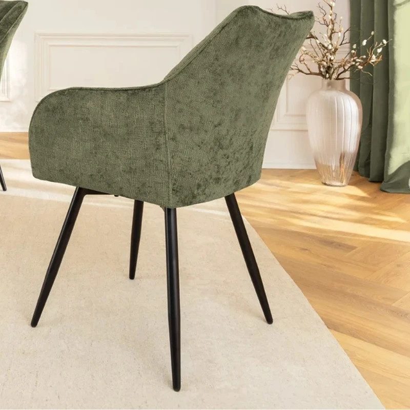 Lot de 2 fauteuils pivotants en tissu vert 360° AVIGNON