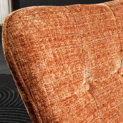 Fauteuil tissu chenille rouille accoudoirs SCANDINAVIA