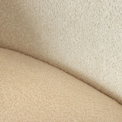 Canapé 3 places design arrondi tissu bouclé beige 230 cm ATELIER