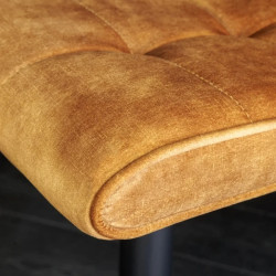 Lot de 2 tabourets de bar velours moutarde réglable en hauteur MODENA