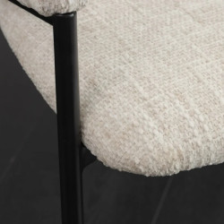 Lot de 2 chaise en tissu beige avec accoudoirs NOBLESSE