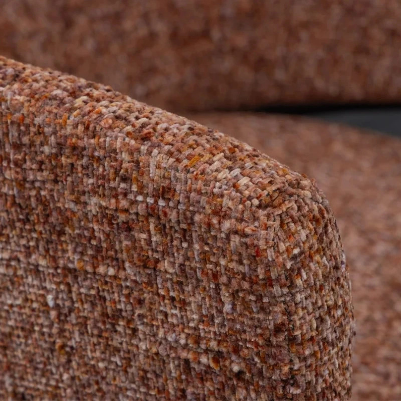 Lot de 2 chaises en tissu marron avec accoudoirs NOBLESSE