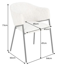 Lot de 2 chaises en tissu marron avec accoudoirs NOBLESSE