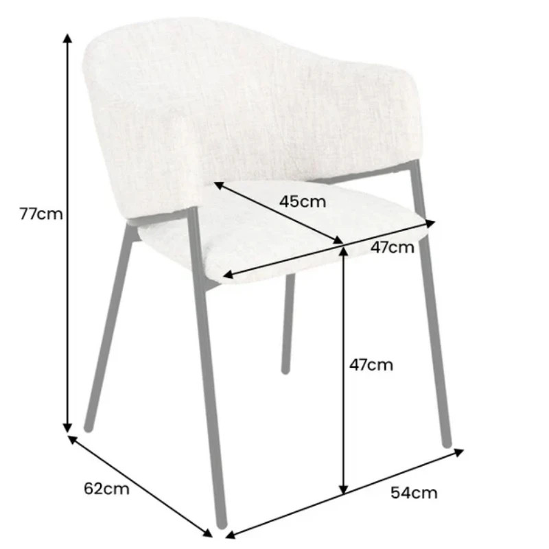 Lot de 2 chaises en tissu marron avec accoudoirs NOBLESSE