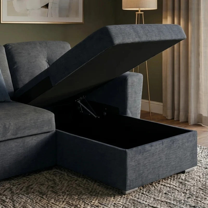 Canapé-lit 3 places tissu texturé gris245 cm APARTMENT