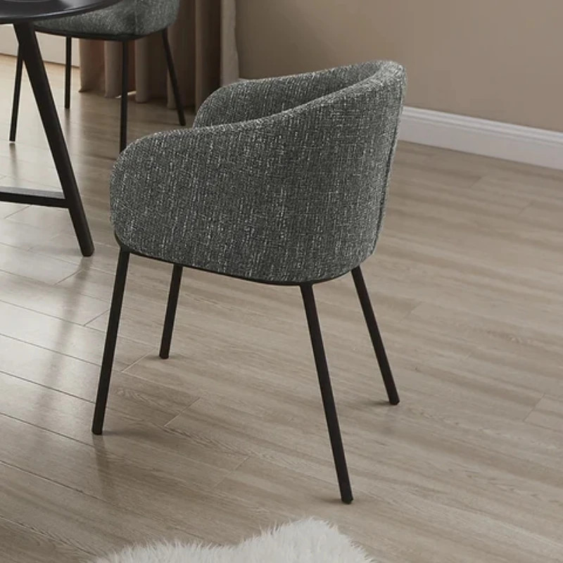 Lot de 2 chaises salle à manger en tissu gris avec accoudoirs FLORENZ