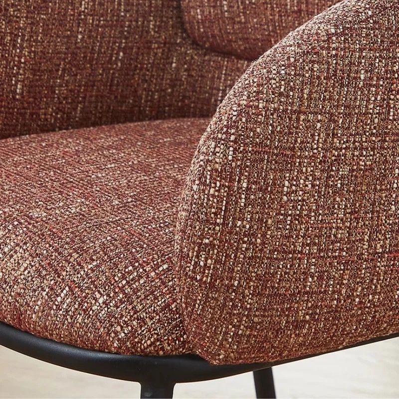 Lot de 2 chaises salle à manger en tissu rouille avec accoudoirs FLORENZ