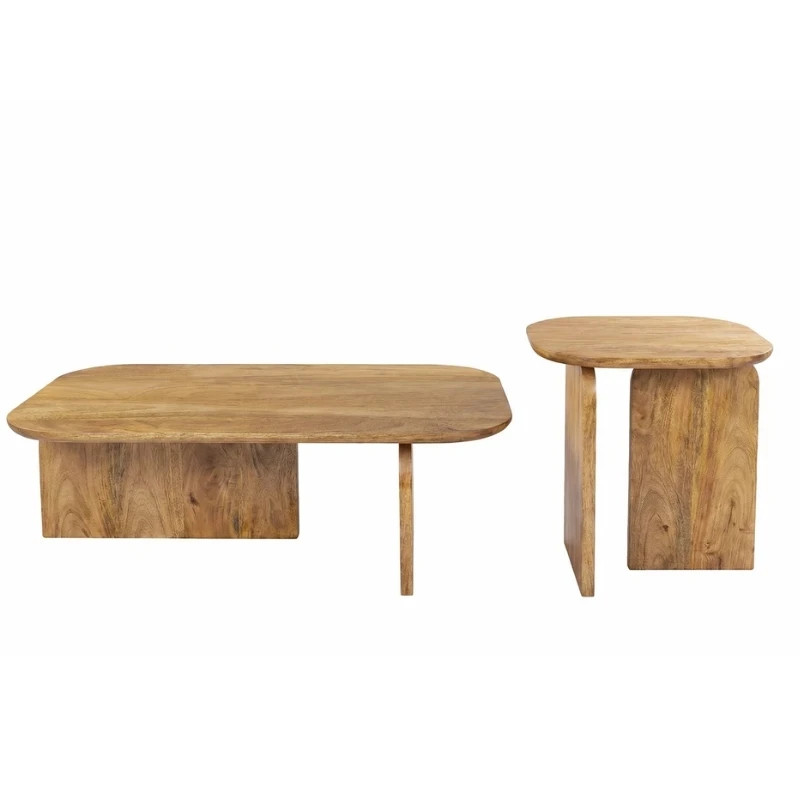 Lot de 2 tables basses en bois de manguier marron GATSBY