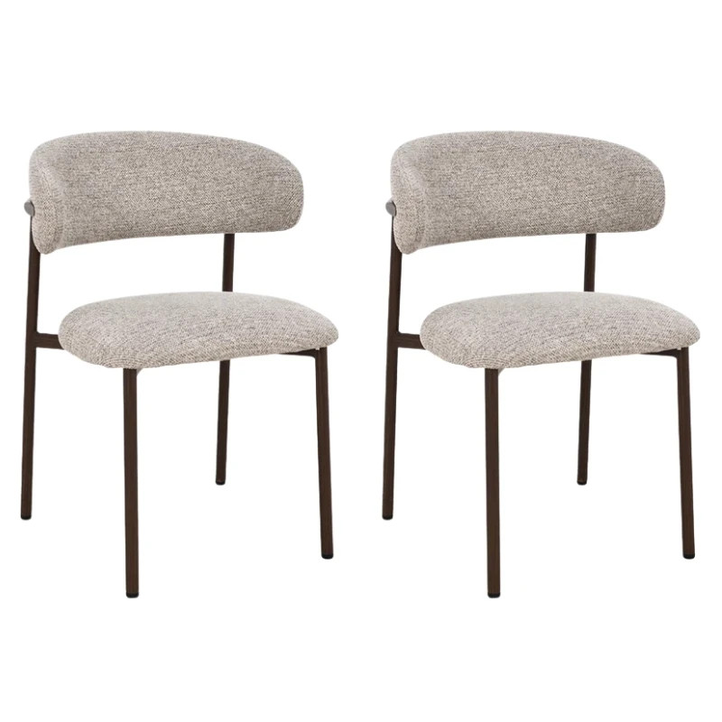Lot de 2 chaises salle à manger en tissu taupe style scandinave BELFORT