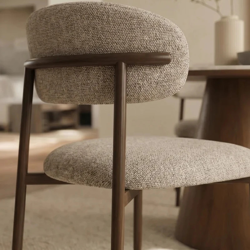 Lot de 2 chaises salle à manger en tissu taupe style scandinave BELFORT