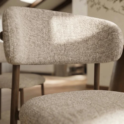 Lot de 2 chaises salle à manger en tissu taupe style scandinave BELFORT