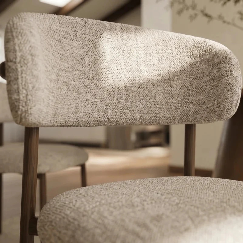 Lot de 2 chaises salle à manger en tissu taupe style scandinave BELFORT
