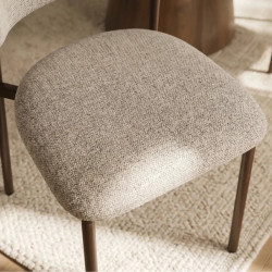 Lot de 2 chaises salle à manger en tissu taupe style scandinave BELFORT