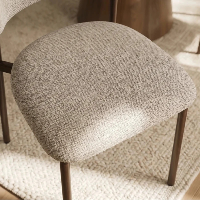 Lot de 2 chaises salle à manger en tissu taupe style scandinave BELFORT