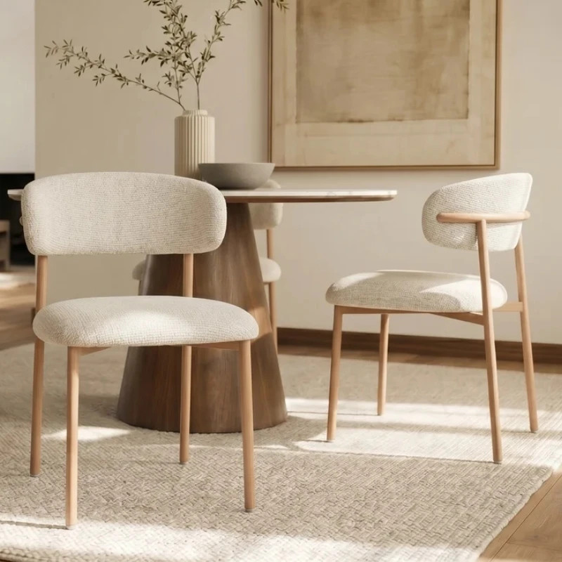 Lot de 2 chaises salle à manger en tissu beige style scandinave BELFORT