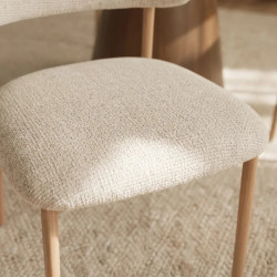 Lot de 2 chaises salle à manger en tissu beige style scandinave BELFORT