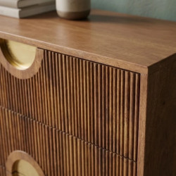 Buffet bois rétro en manguier façade texturée 177 cm MADISON