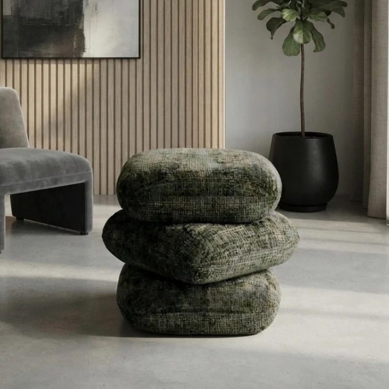 Pouf carré en tissu vert pivotant 360° FLOW Casita
