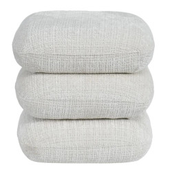 Pouf carré en tissu écru pivotant 360° FLOW Casita