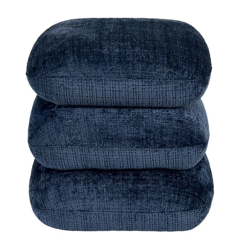 Pouf carré en tissu bleu nuit pivotant 360° FLOW Casita
