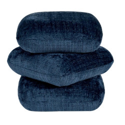 Pouf carré en tissu bleu nuit pivotant 360° FLOW Casita