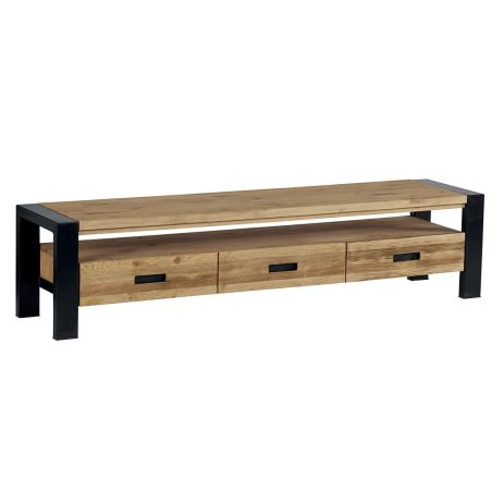 Meuble TV pin et métal 180cm Lugano Casita LUNTV300