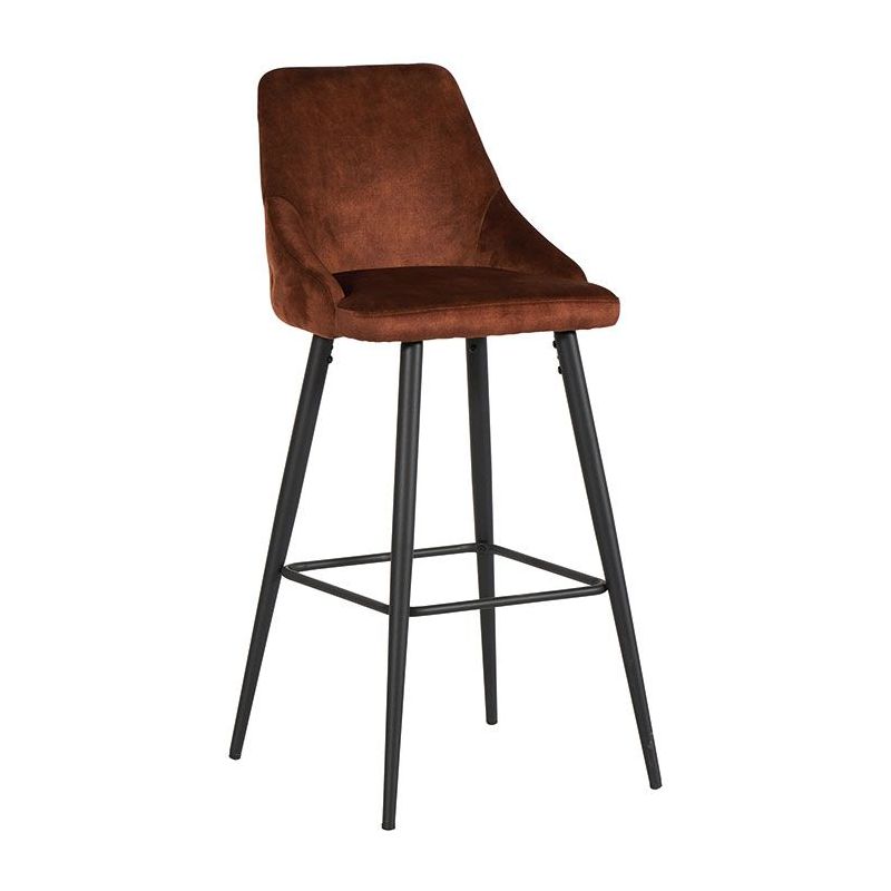 Lot 2 chaises bar velours marron CASITA CHABARLOU3HAV