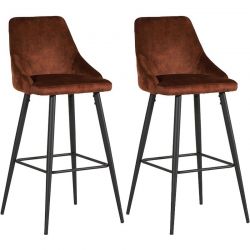 Lot 2 chaises de bar velours CASITA CHABARLOU3HAV