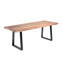 Table à manger bois massif et pieds métal avec verre 190cm Zetta Casita