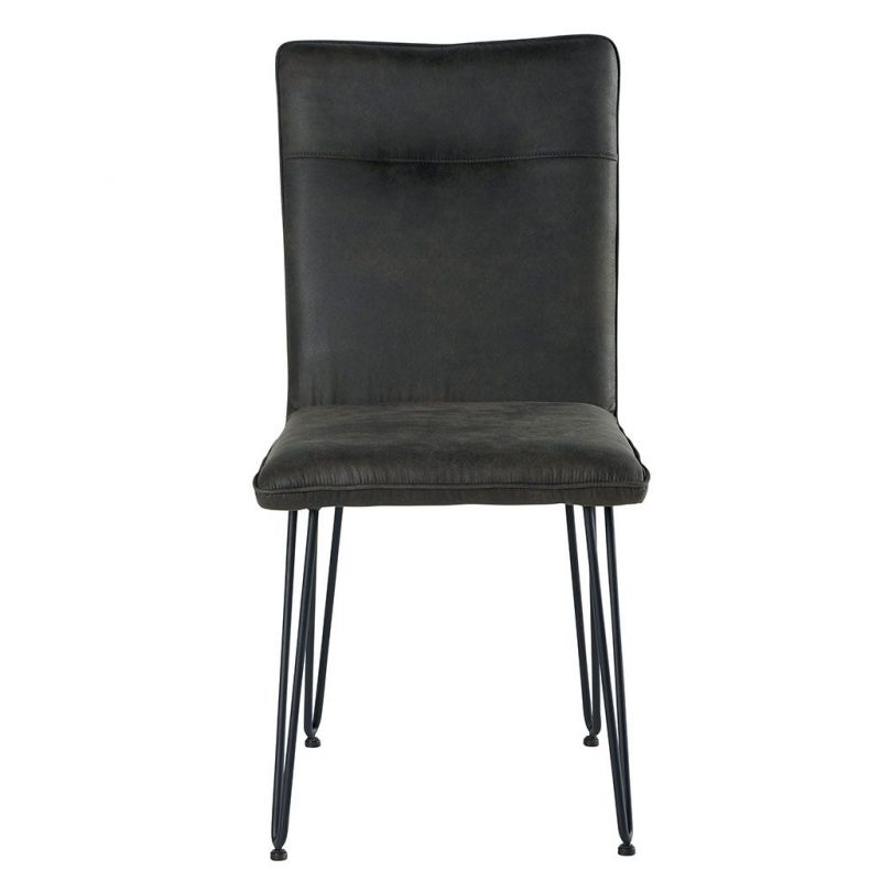 Lot de 2 chaises tissu gris CHA 210GRIFON