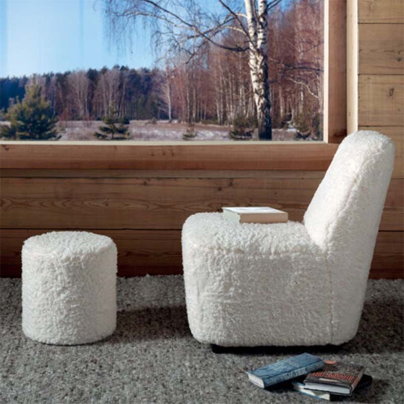 fauteuil blanc bouclette