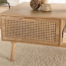 Table basse rotin 100cm Macabane ROMEO