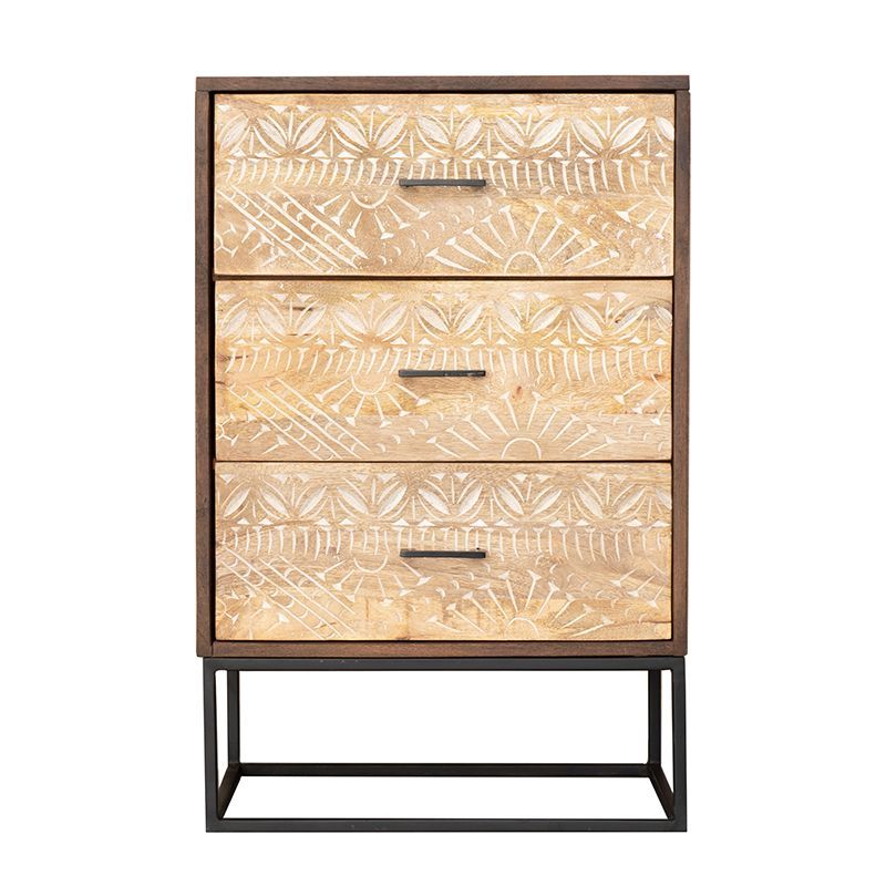 Commode bois et métal 62cm NOA