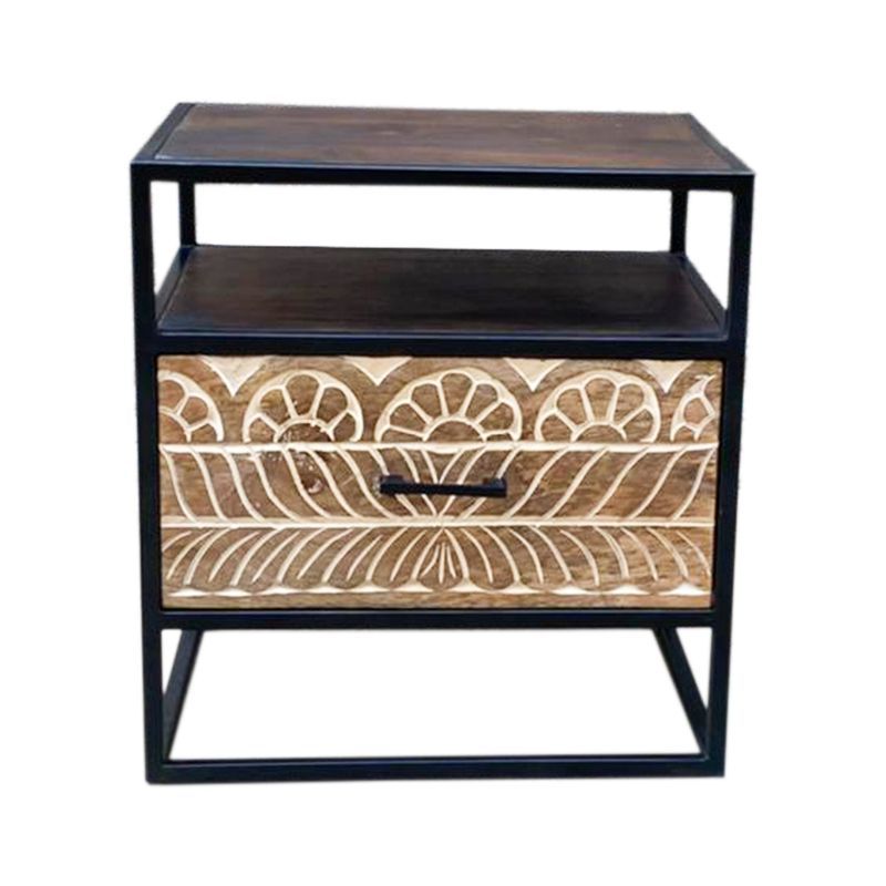 table chevet bois et métal 45cm NOA