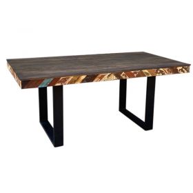 Table repas industrielle bois et métal 176cm RITA