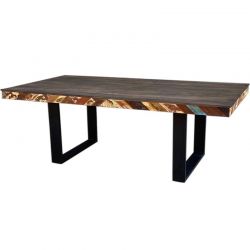 Table repas industrielle bois et métal 211cm RITA