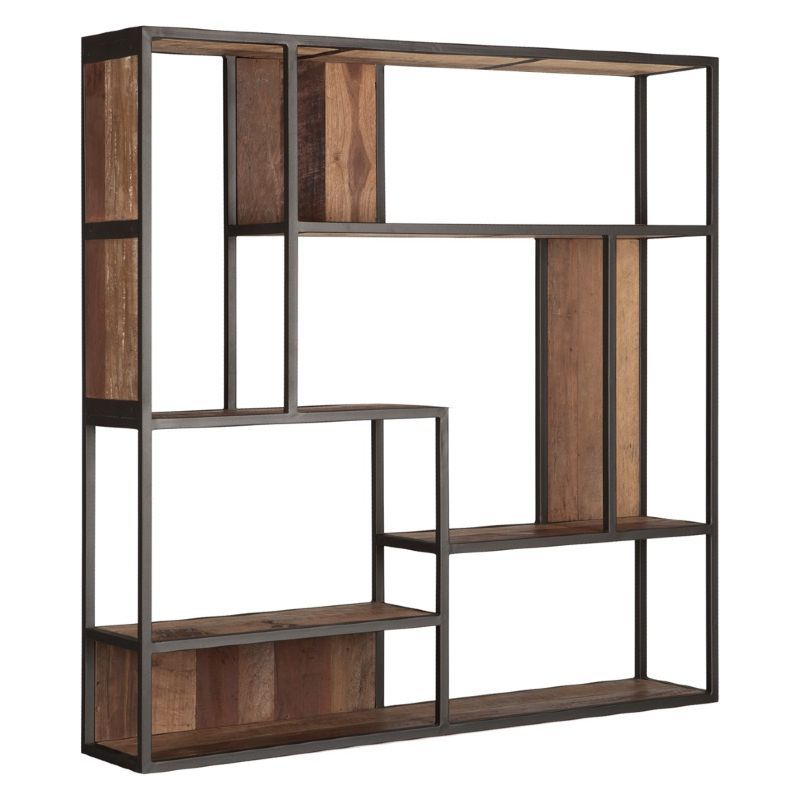 Etagère murale industrielle bois recyclé 100cm SWIN d-bodhi