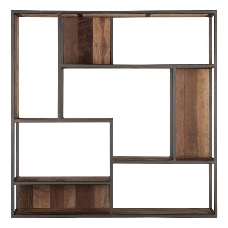 Etagère murale carrée bois recyclé 100cm SWIN d-bodhi