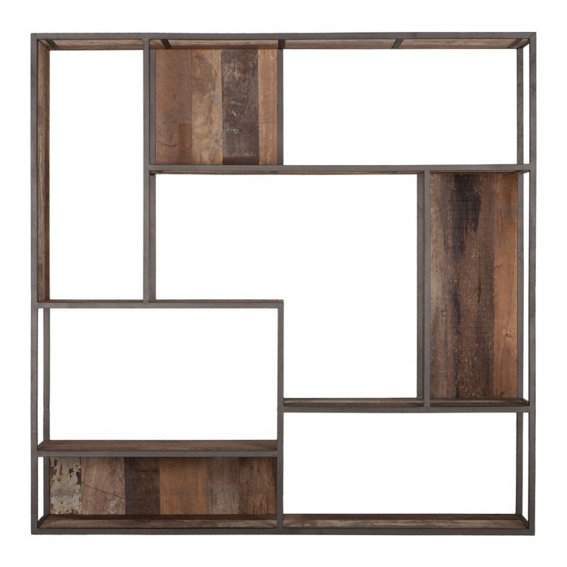 Grande étagère murale bois recyclé et métal 100cm SWIN d-bodhi