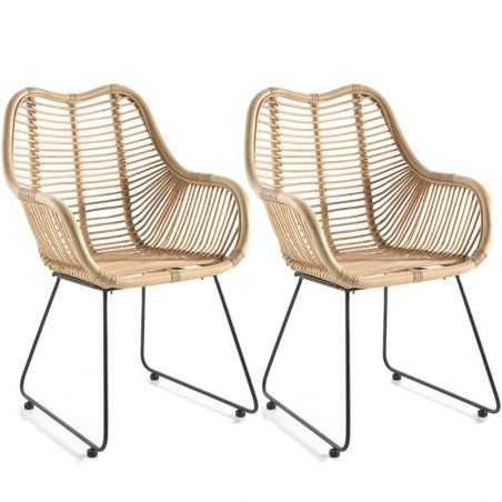 Lot de 2 chaises rotin Casita RINAF1