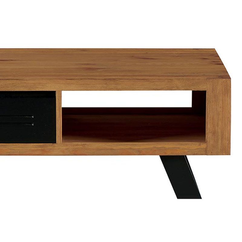 Table basse rectangle avec rangement 110cm - Kayu Meuble