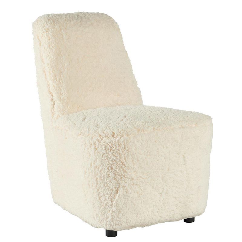 Fauteuil bouclette blanc FAUSNOW Casita