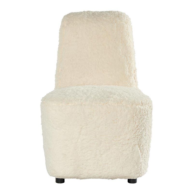 Fauteuil tissu bouclette blanc