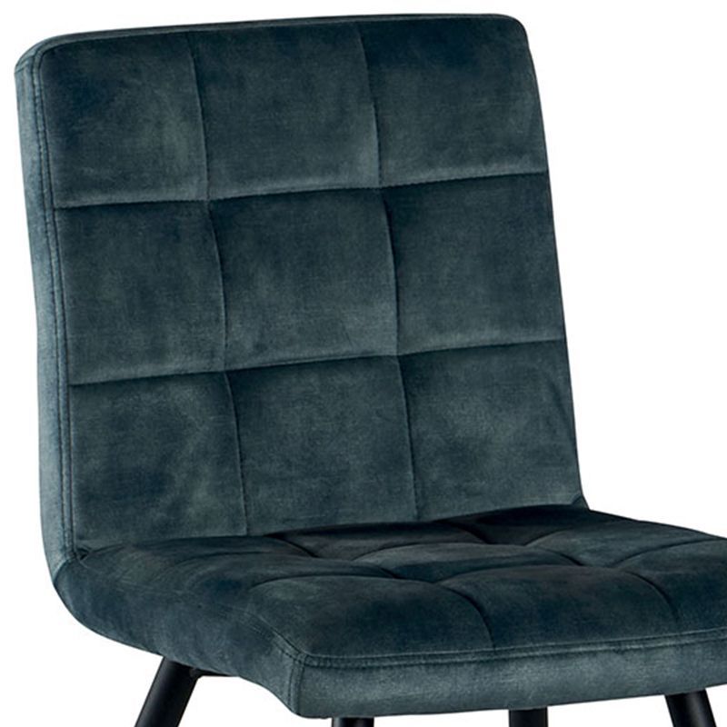 Lot 2 chaises velours capitonné pétrole Casita CHAFRABLEPET