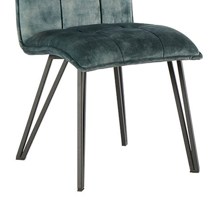 Lot 4 chaises velours pétrole Casita CHAVENPET