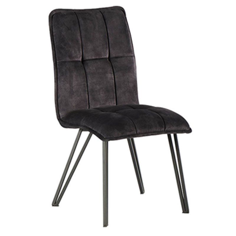 Lot 4 chaises velours grise confort Casita CHAVENANT