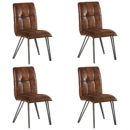 Lot 4 chaises microfibres havane confort Casita CHAVENMICHAV