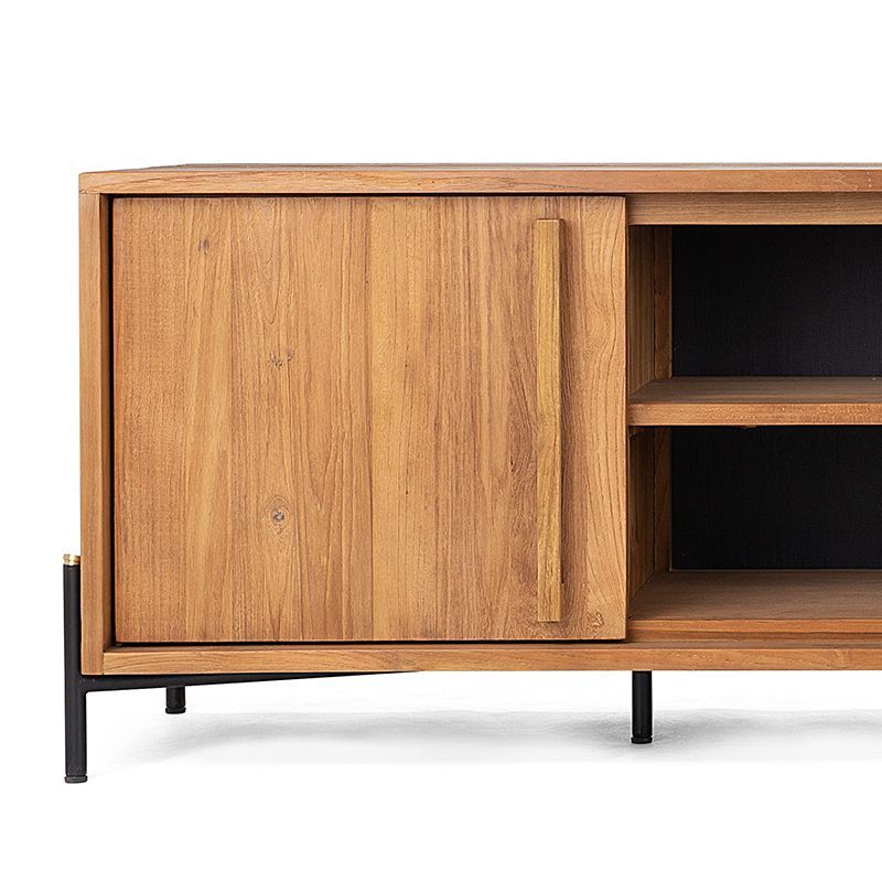Meuble tv teck recyclé et pieds métal OUTLINE Dbodhi