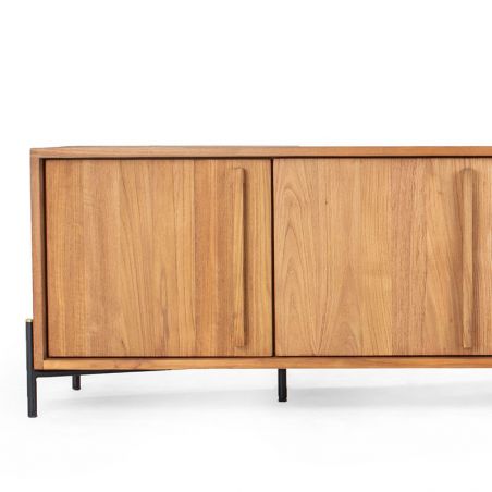 Grand Meuble TV teck recycle massif et métal OUTLINE Dbodhi